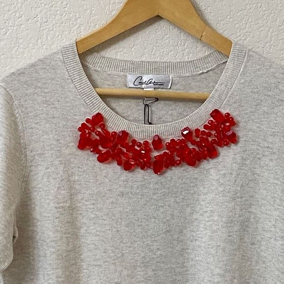 NWT Cabi Love Carol By Invitation Size Medium Rock Candy Short Sleeve Sweater St - Picture 2 of 4